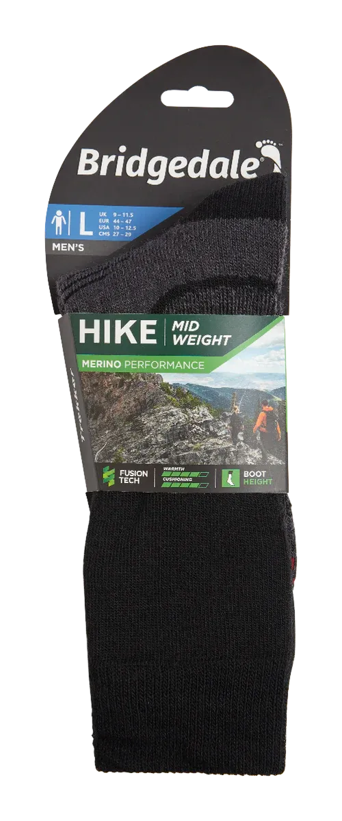 Bridgedale Midweight Merino Performance Boot Socks-Assorted Colours