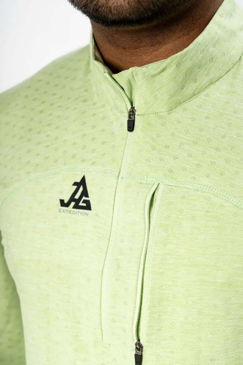 JAG Summit Seeker Series Full Sleeves Tshirt | UPF 50  Protection | Hiking Tshirt | Trekking Tshirt | Light Green