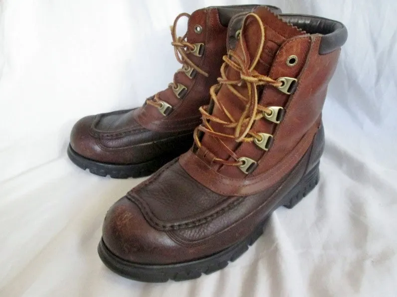 Mens RALPH LAUREN POLO SPORT Leather Boot Trail Hiking Trek BROWN 12D Waterproof